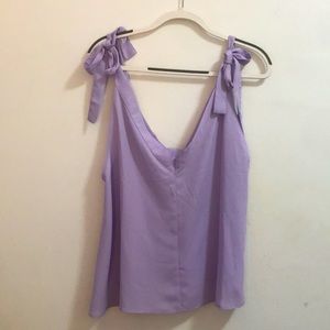 ASOS lavender tie shoulder top